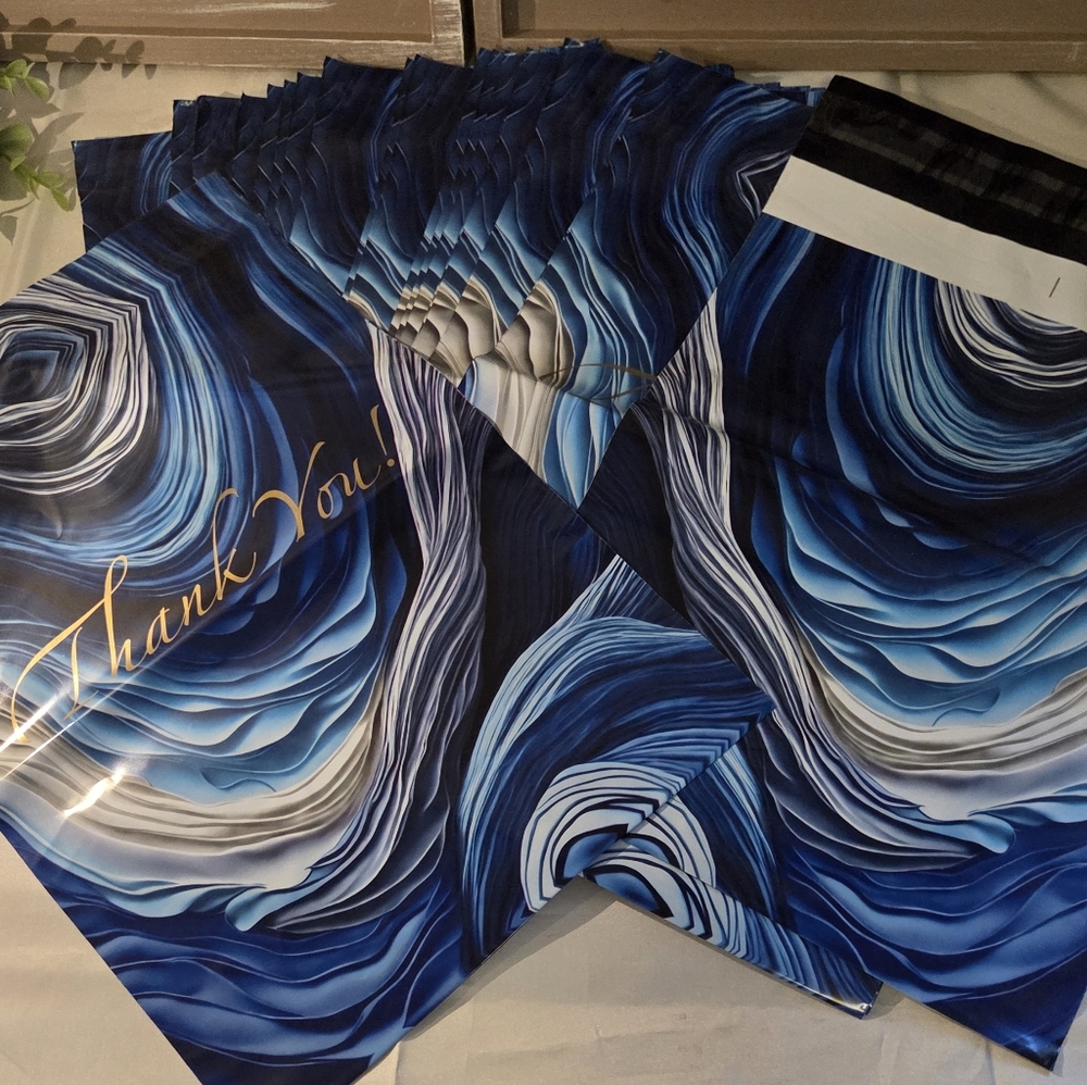 20 BLUE OCEAN THANK YOU POLY MAILERS 💕